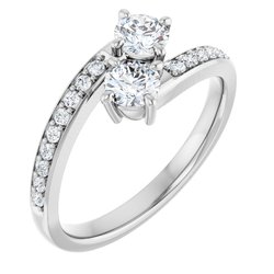 2-Stone Accented Engagement Ring